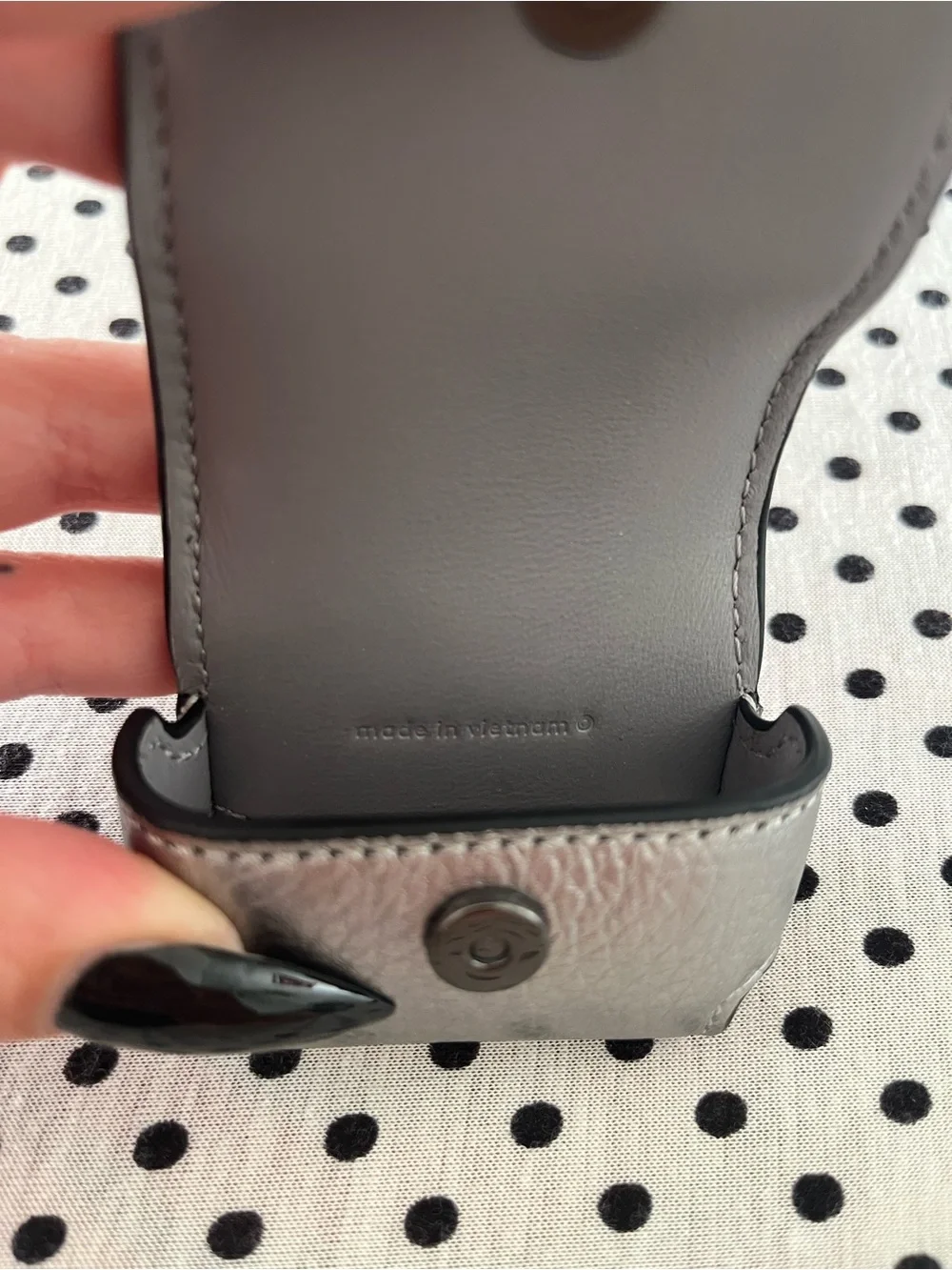 Coach Metallic Silver Leather AirPod Pro/ Accessory Case
